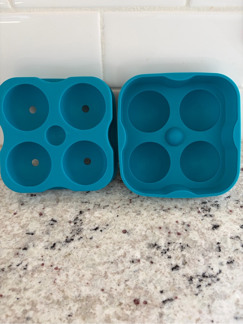 Silicone 4-Cavity Mold Set in Teal - drinks ice cube ball mold